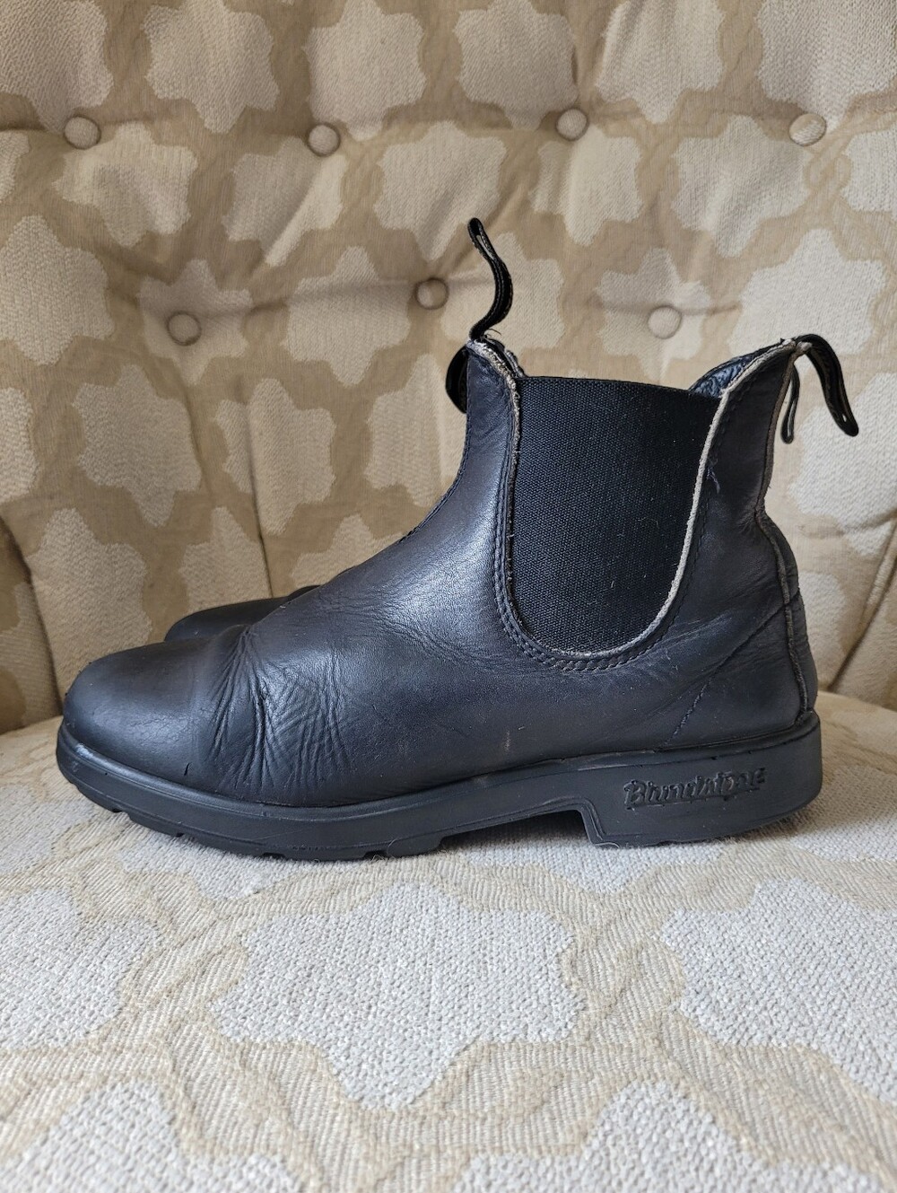 BLUNDSTONE LEATHER PULL ON BOOTS BLACK AUS 6 WOMEN'S 9